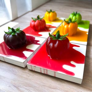 Heirloom Tomato Resin Wall Art Sculpture: Life Size Fake Food image 7