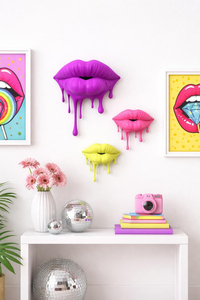 LIPS 3D Wall Art Sculpture | JUMBO Botox Lips | Dopamine Decor | Pop ...