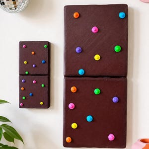 JUMBO 3D Cosmic Brownie Wall Art | 3D Fake Food Decor| Kitsch Kitchen Sculpture| Dopamine Decor| retro kitchen| nostalgic Brownie wall decor image 3