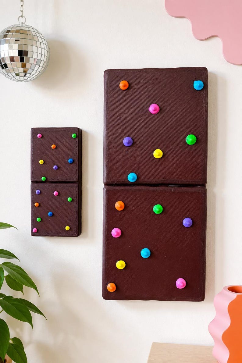 JUMBO 3D Cosmic Brownie Wall Art | 3D Fake Food Decor| Kitsch Kitchen Sculpture| Dopamine Decor| retro kitchen| nostalgic Brownie wall decor image 3