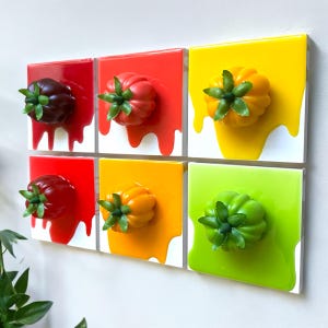 Heirloom Tomato Resin Wall Art Sculpture: Life Size Fake Food image 5