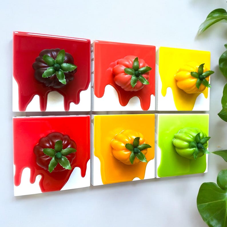 Heirloom Tomato Resin Wall Art Sculpture: Life Size Fake Food image 4