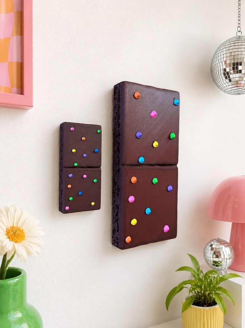 JUMBO 3D Cosmic Brownie Wall Art | 3D Fake Food Decor| Kitsch Kitchen Sculpture| Dopamine Decor| retro kitchen| nostalgic Brownie wall decor image 5