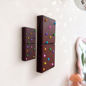 JUMBO 3D Cosmic Brownie Wall Art | 3D Fake Food Decor| Kitsch Kitchen Sculpture| Dopamine Decor| retro kitchen| nostalgic Brownie wall decor image 6