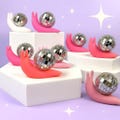 Snail disco ball mini figurine/ handmade resin sculpture/ mini snail/ miniature/ disco ball/ custom color / kawaii / dopamine decor/ kitschy