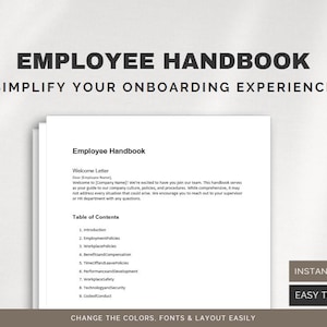 Employee Handbook Template | HR Policy Manual | Company Policy Template | New Business HR Pack | Editable Word Document | Instant Download