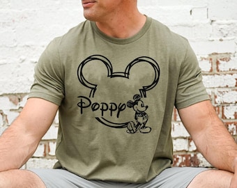 Poppy mouse disney shirt, papa disney t-shirt, Father&#39;s Day Gift, disney papa shirt, , Mickey Mouse Dad Shirt, Dada Shirt, Fathers Day Gift