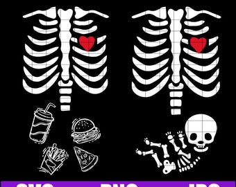Baby skeleton SVG, Pregnancy skeleton SVG, pregnancy SVG, Halloween skeleton svg, skeleton baby, Matching family Halloween skeleton