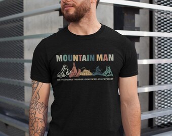 Mountain Man Disney Shirt,Disney Inspired Gift for Him,Disney Dad Tees,Attractions Ride Shirt,Mens Disneyland T shirt, Splash Space Thunder