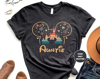 Camiseta de la tía ratoncita, camiseta de la tía de Disney, camisetas de Disney para la tía, camiseta de Disney para mujer, camiseta de Disneyworld, camiseta de la familia de Disney, cabeza de minnie