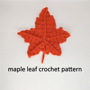 Maple Leaf PDF Häkelanleitung Untersetzer, Lesezeichen, Wohnkultur