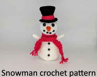 Patron de bonhomme de neige au crochet pour décoration de Noël