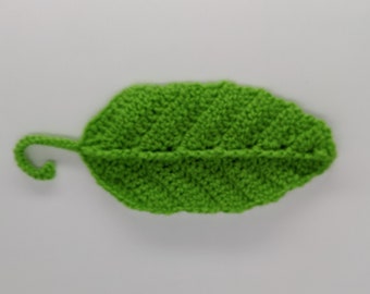 Leaf crochet pattern PDF handmade bookmark coaster leaves