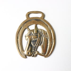 Vintage Cast Brass Horse medallion-bridle decoration-  collectible,bohemian classic decor, Klepperman. Grain