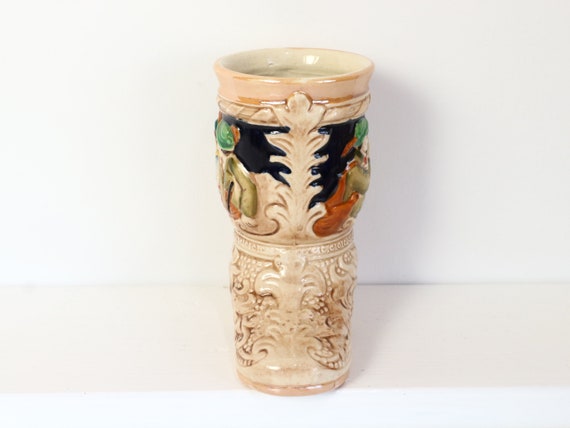 ブーツ型のビールジョッキ、ビールジョッキ、ドイツの陶器、ビール