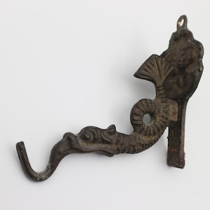Dragon Fish Coat Hook - Antique Wall hook - brass Coat hook -  copper Towel hook - Coat rack supply - Fish hook.