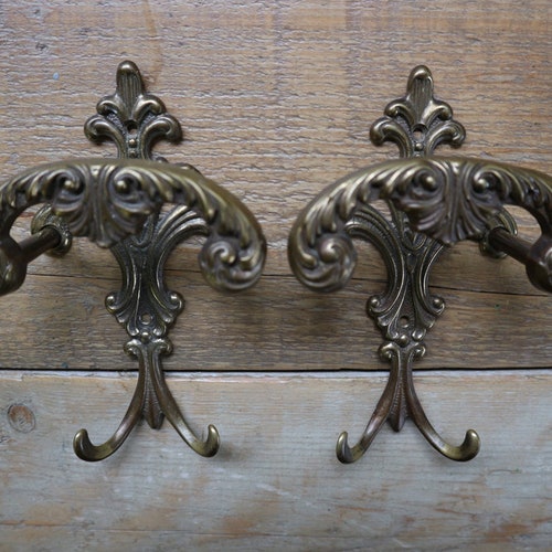 Set Of 2 Brass Antique Coat Hooks Wall Hangers Uk Set Of 2 Brass Antique Coat Hooks Wall, Antique Coat Hooks For Wall