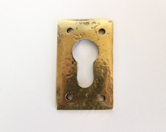 One New ornate brass keyhole cover, plate. Ornamental escutcheon, furniture applique, Key plate, LionHeart Antique Ironwork