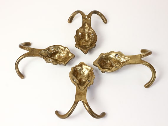 Set of 4 Lion Head Brass Antique Coat Hooks, Wall Hook, Wall Hanger,  Victorian Style Hooks -  Canada