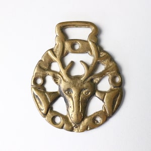 Vintage Cast Brass Horse medallion-bridle decoration-  collectible,bohemian classic decor, Klepperman. Grain