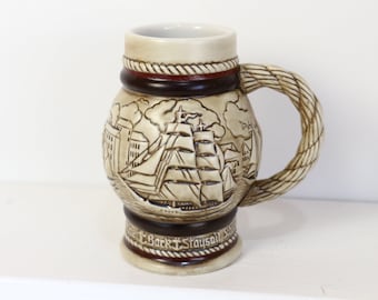 Beer Mug, German ceramics, Small Beer Pul, Beer Tankard, Handmade Mug, sailing ships