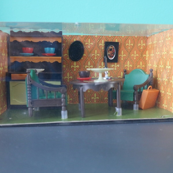 Kit de muebles de casa de muñecas Modella, New Old Stock, Mini muebles de sala de estar