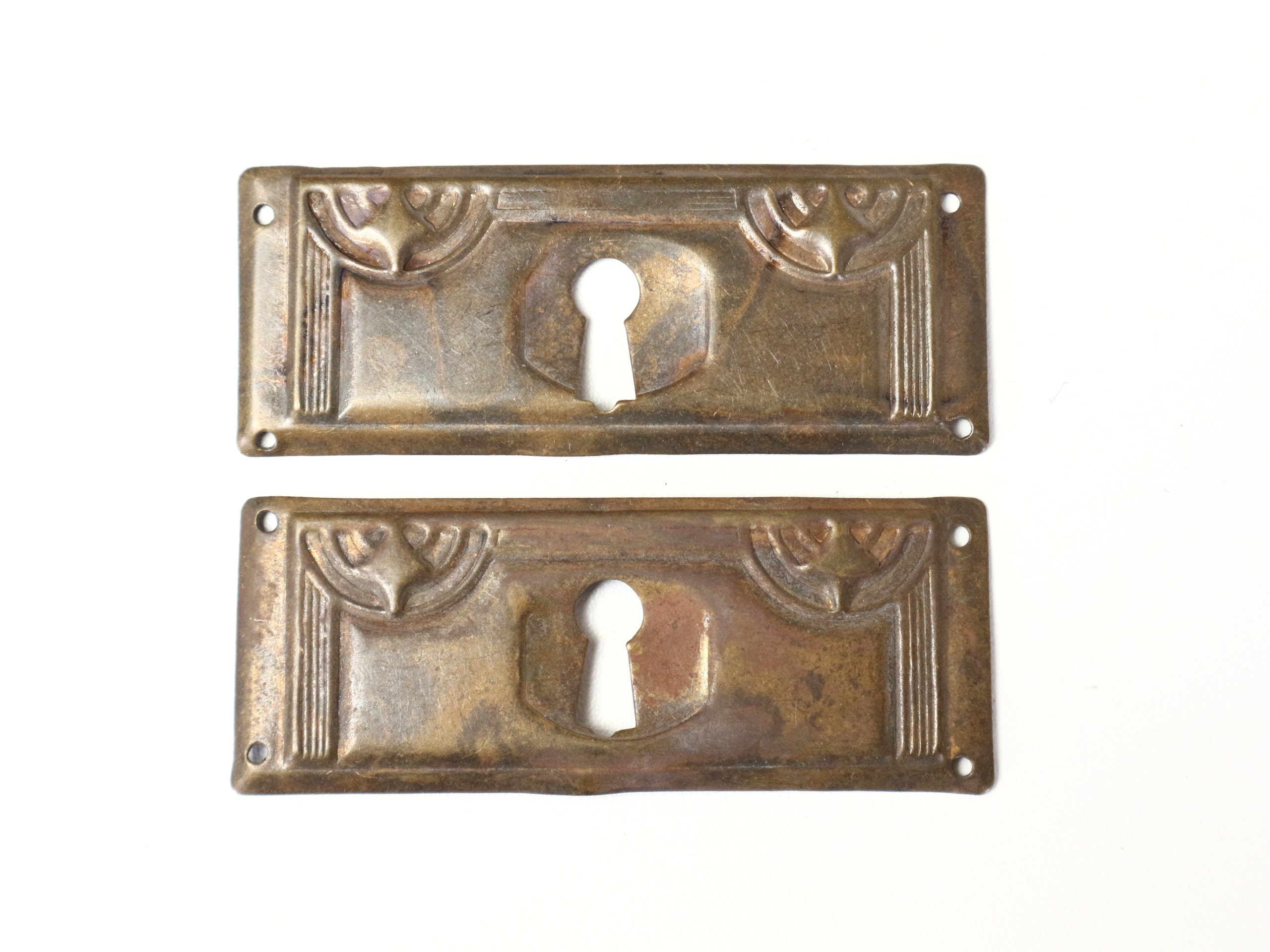 One Antique Ornate Brass Keyhole Cover Plate. Ornamental Etsy