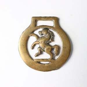 Vintage Cast Brass Horse medallion-bridle decoration-  collectible,bohemian classic decor, Klepperman. Grain