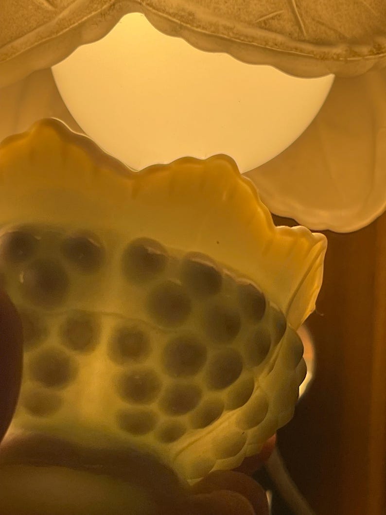 Milk glass hobnail fairy lamp light from 1970’s image 7