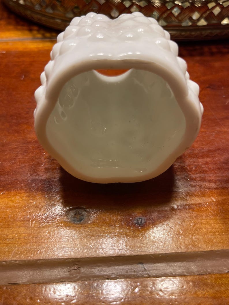 Milk glass hobnail fairy lamp light from 1970’s image 3