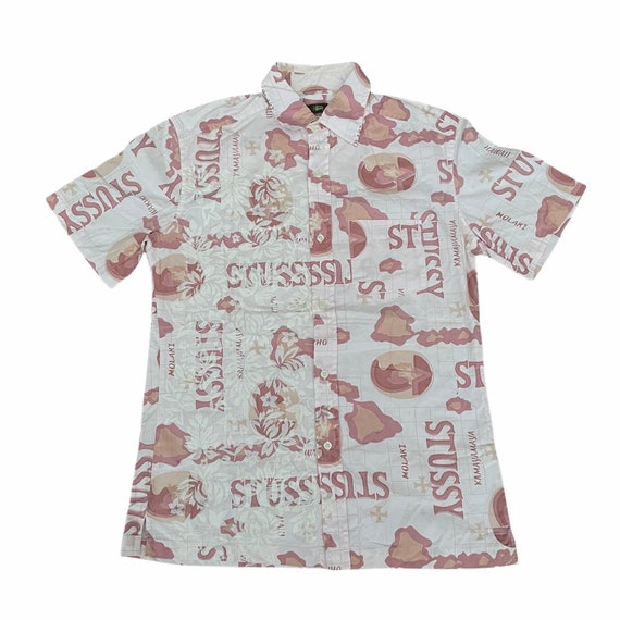 Vintage 90s Stussy Floral Hawaiian Shirt - Etsy