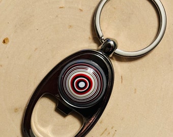 Fordite Bottle Opener Key Chain (K) - Key Ring - Father's Day - Groomsmen Gift - Christmas Gift