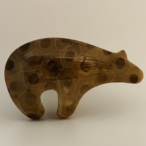 Petoskey Stone Bear Shaped Cabinet Knob - Dresser Knob - Kitchen Cabinet Knob - Bathroom Vanity - Decorative Knob - Linen Closet
