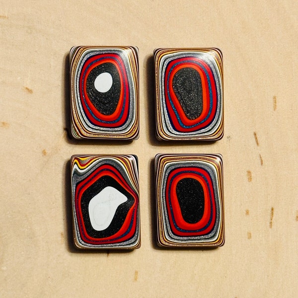 Fordite Rectangles Lot L - Detroit Agate - Jewelry Pieces - Car Paint - Recycled - Vintage