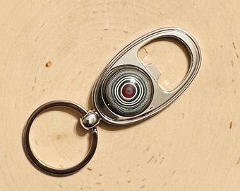 Fordite Bottle Opener Key Chain (A) - Key Ring - Father's Day - Groomsmen Gift - Christmas Gift