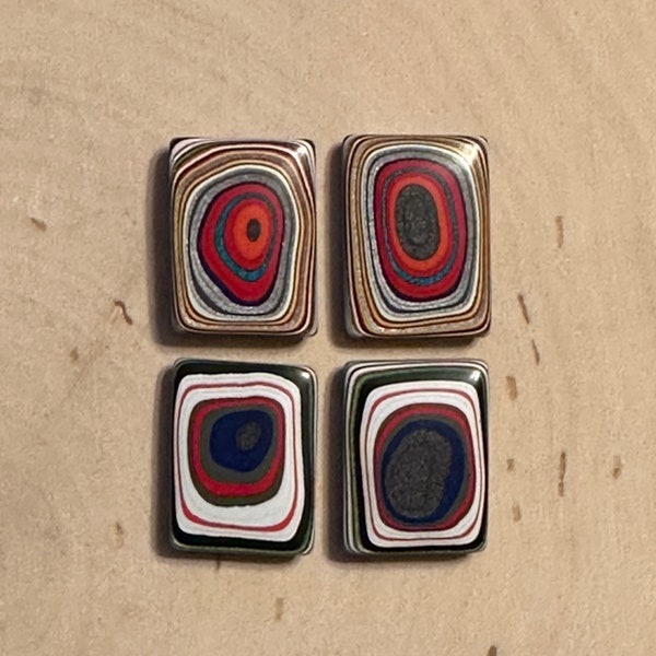 Fordite Rectangles Lot P - Detroit Agate - Jewelry Pieces - Car Paint - Recycled - Vintage