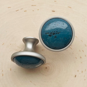 Leland Blue Cabochon Cabinet Knob - Drawer Pull - Kitchen Decor - Bathroom Decor - Bedroom Decor - Home Decor - Kitchen Cabinet Knob