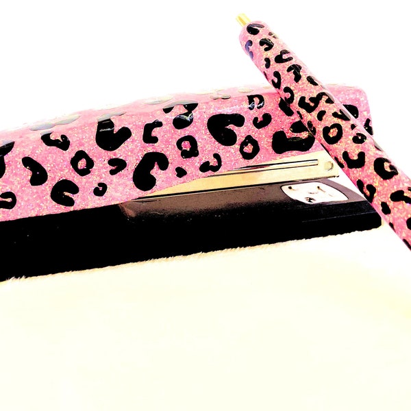 Personalized glitter stapler and pen set