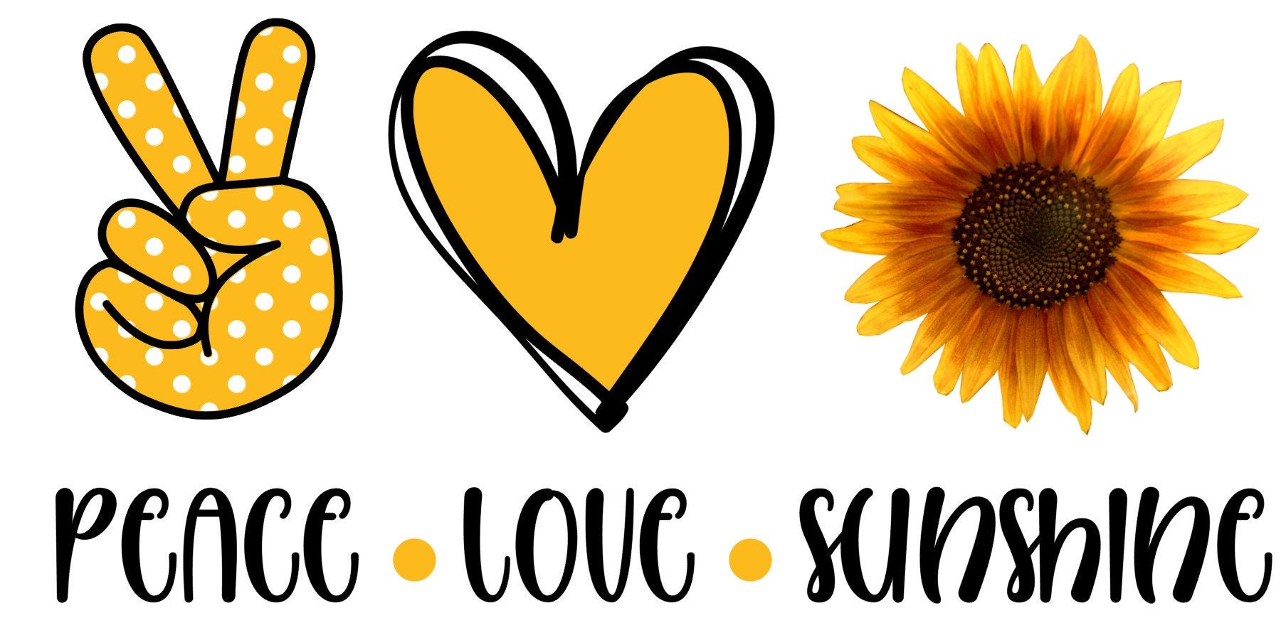 Download Peace love sunshine sunflower PNG SVG JPEG for Sublimation | Etsy