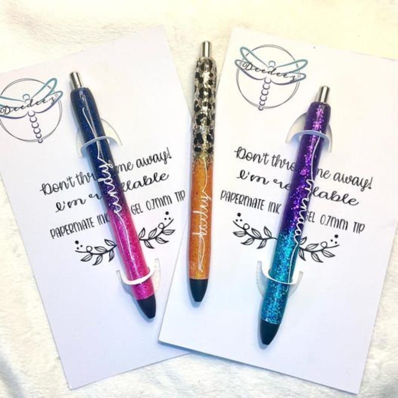 Inkjoy Glitter Personalized Pens Refillable Gel Pens Unicorn Etsy