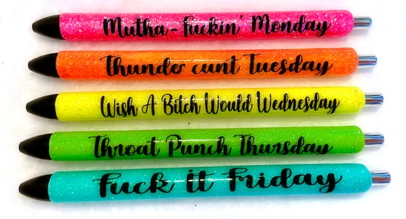 Week Day Cuss Pens 