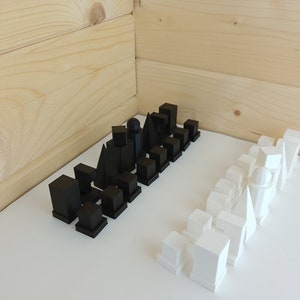 Chess Set Bauhaus Model 1 1922 Minimalist Chess Set with Board image 10