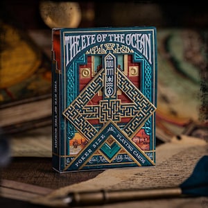 Eye Of The Ocean Playing Cards: Malakim Edition - Custom illustrated Artwork, Gilded Deck