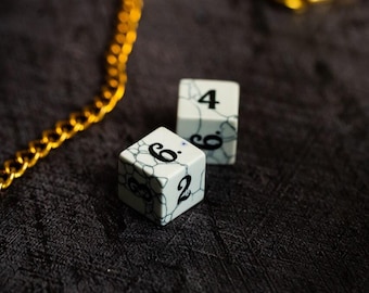Set of 2 Howlite Dice - Semi Precious Gemstone Dice - 15mm