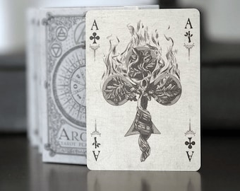 Arcana Tarot Playing Cards - Hand Illustrated Poker Size Deck