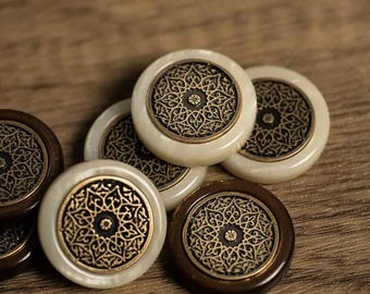 Piedras ornamentales de backgammon Manopoulos de acrílico estilo nácar (juego de 30)