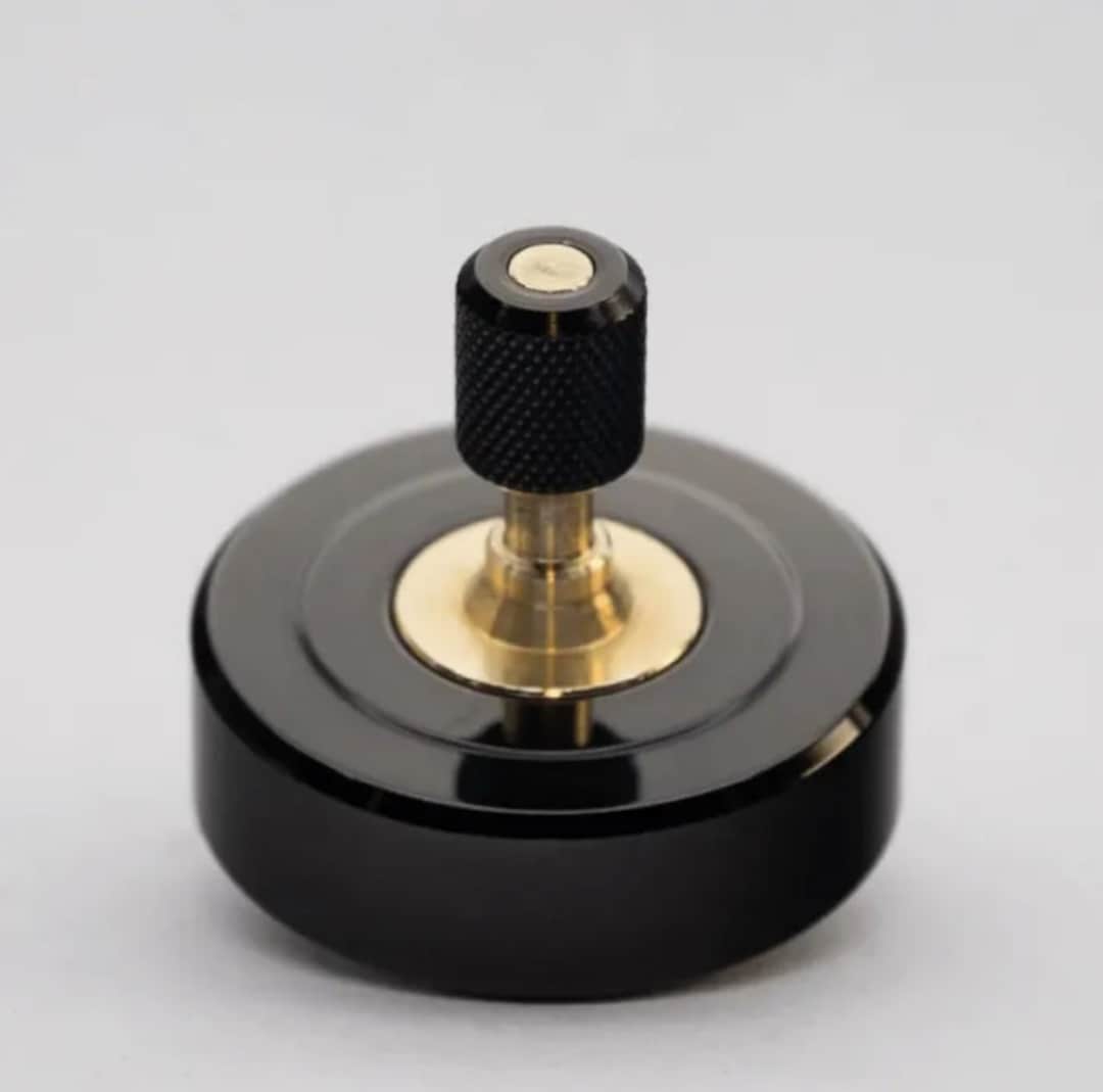 MK1 Black Chrome Spinning Top RUBY Contact Point and Gold Brass Spindle