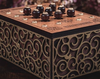 Planet Puzzle Box - An elaborately decorated antique style puzzle