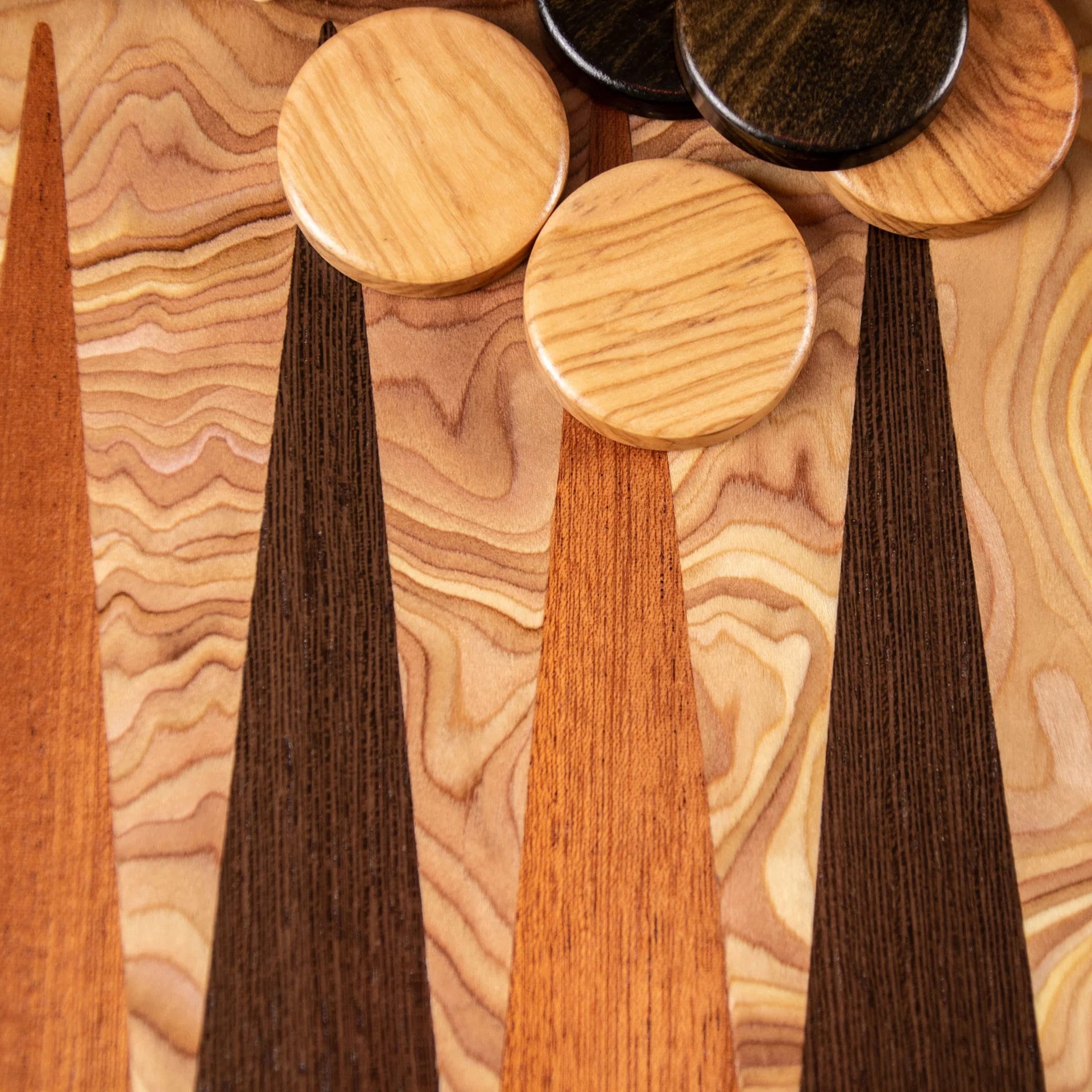 Backgammon De Madera De Olivo Manopoulos – Hecho A Mano En Grecia | Tablero 19 Pulgadas Con Fichas De Olivo