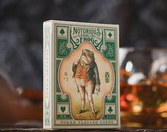 Notorious Gambling Frog Playing Cards - Quirky Hand Illustrated Deck, Poker Size
